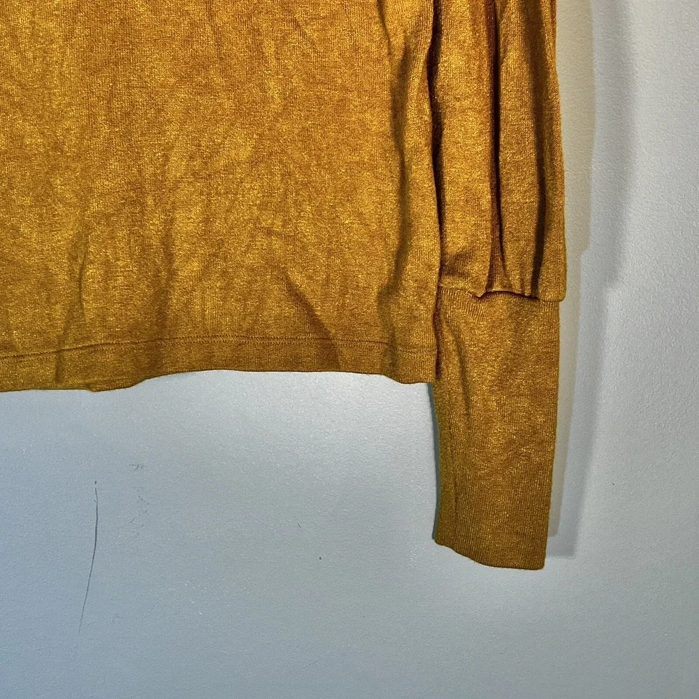 Madewell Mustard Yellow Puff Sleeve Scoop Neck Knit Top XS